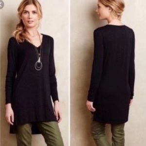 Anthro long black tunic top